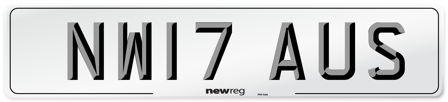 NW17 AUS Number Plate from New Reg